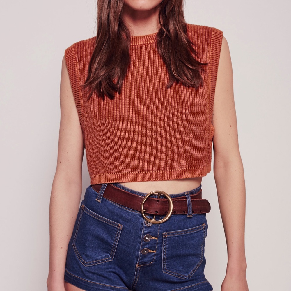 Knit tank croptoo